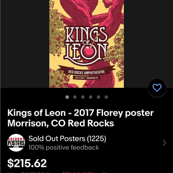 Kings of Leon poster limited edition 2017 red rocks - Picture 6 of 7